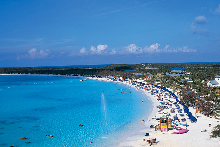 The island’s main beach, Half Moon Cay, is a smooth two-mile crescent of white sand. Relax in the shade of a “clamshell” umbrella or rent a private air-conditioned cabana.